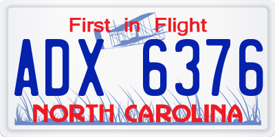 NC license plate ADX6376