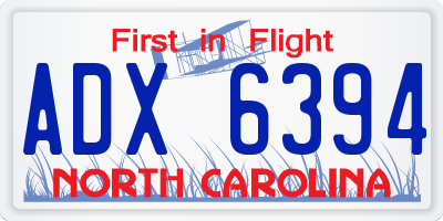 NC license plate ADX6394