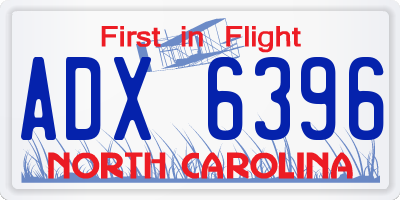 NC license plate ADX6396