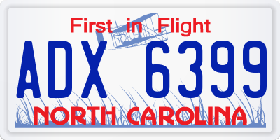 NC license plate ADX6399