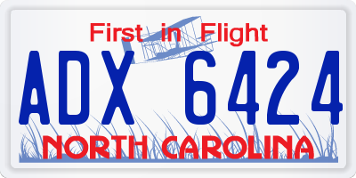 NC license plate ADX6424