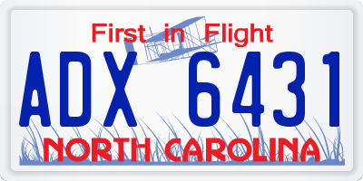 NC license plate ADX6431