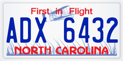 NC license plate ADX6432