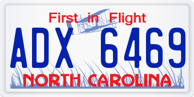 NC license plate ADX6469