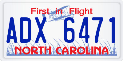 NC license plate ADX6471