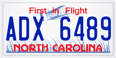 NC license plate ADX6489