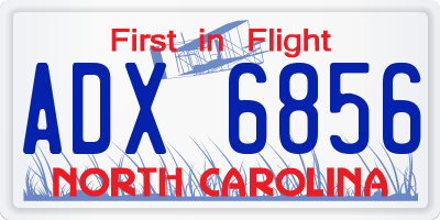 NC license plate ADX6856