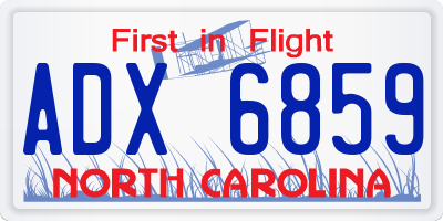 NC license plate ADX6859