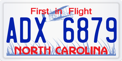 NC license plate ADX6879