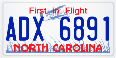 NC license plate ADX6891
