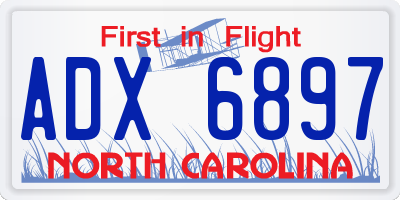 NC license plate ADX6897