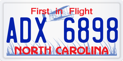 NC license plate ADX6898