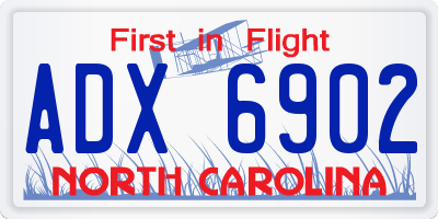 NC license plate ADX6902
