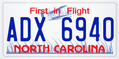 NC license plate ADX6940