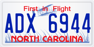 NC license plate ADX6944