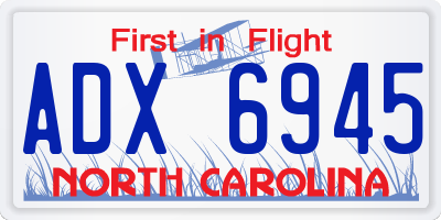 NC license plate ADX6945
