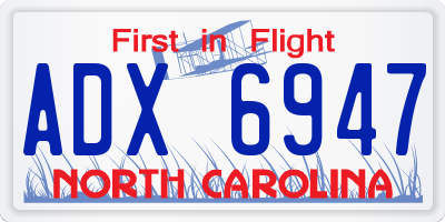 NC license plate ADX6947