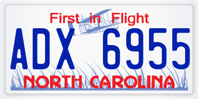 NC license plate ADX6955
