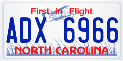 NC license plate ADX6966