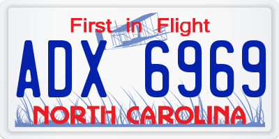 NC license plate ADX6969