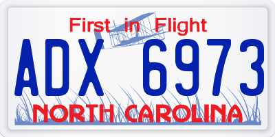 NC license plate ADX6973
