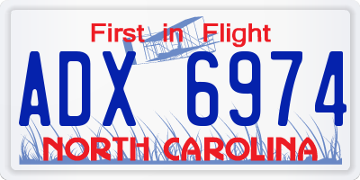 NC license plate ADX6974