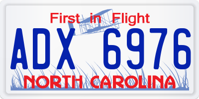 NC license plate ADX6976