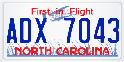 NC license plate ADX7043