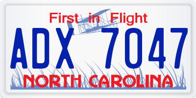 NC license plate ADX7047