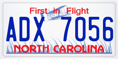 NC license plate ADX7056