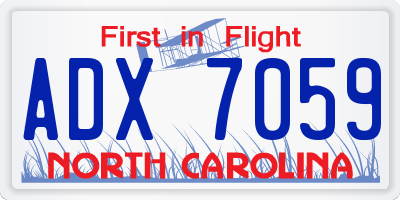 NC license plate ADX7059