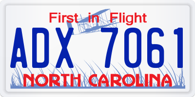NC license plate ADX7061