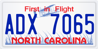 NC license plate ADX7065