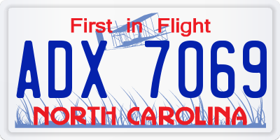 NC license plate ADX7069