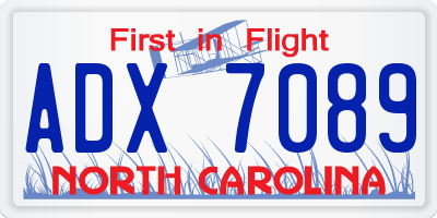 NC license plate ADX7089