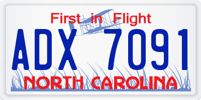 NC license plate ADX7091
