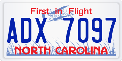 NC license plate ADX7097