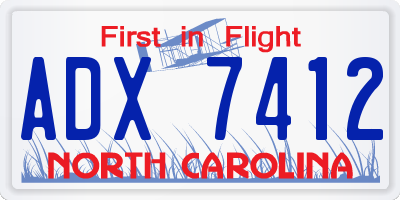 NC license plate ADX7412