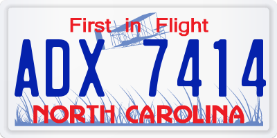 NC license plate ADX7414