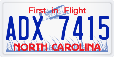 NC license plate ADX7415