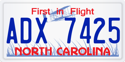 NC license plate ADX7425