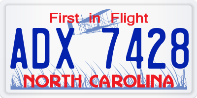 NC license plate ADX7428