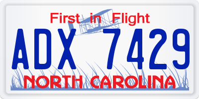 NC license plate ADX7429
