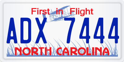 NC license plate ADX7444