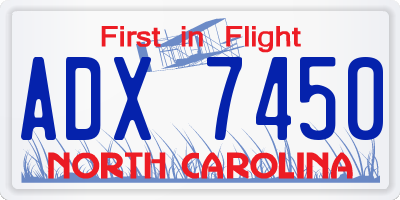 NC license plate ADX7450