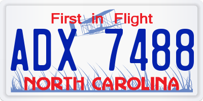 NC license plate ADX7488