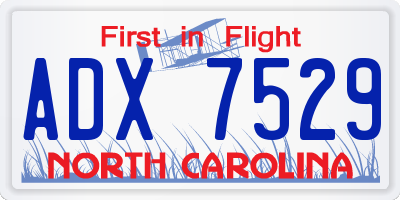 NC license plate ADX7529