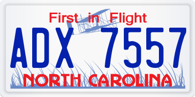 NC license plate ADX7557