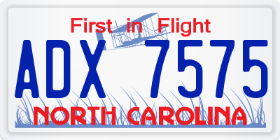 NC license plate ADX7575