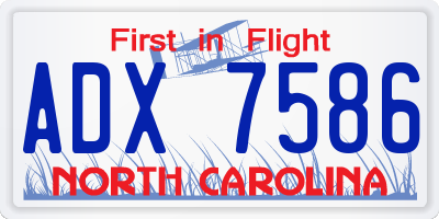 NC license plate ADX7586